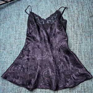Vintage Gold Label Victoria's Secret Nightgown Lingerie Dress Lace Dark Blue